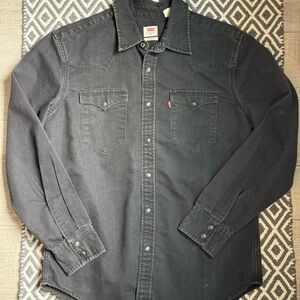 Levi's Charcoal Button-Up Denim Shirt